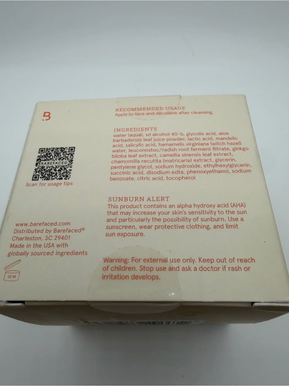 Barefaced Toning Pads II - Beige Box with Orange Logo